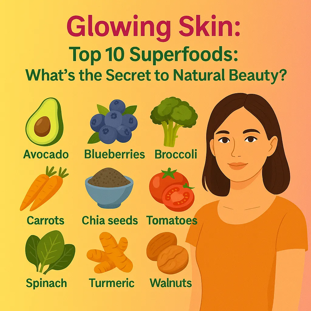 GLOWING SKIN के लिए टॉप 10 सुपरफूड्सbeauty tips