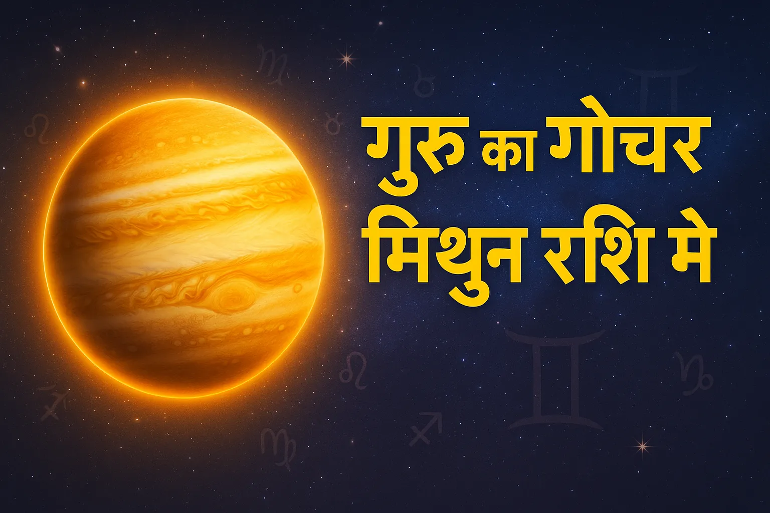 JUPITER TRANSIT IN GEMINI 14 MAY 2025:गुरु का प्रवेश मिथुन राशि में